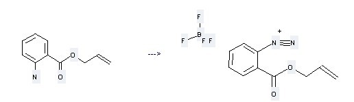 Benzoic acid, 2-amino-,2-propen-1-yl ester is used to produce o-[(2-Propenyloxy)carbonyl]benzenediazonium tetrafluoroborate